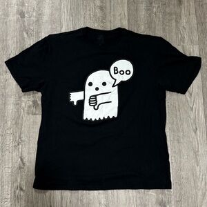 Black T-Shirt with Ghost Graphic